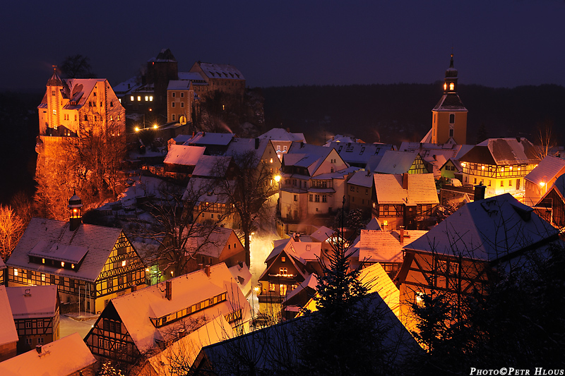 Městečko Hohnstein v Sasku